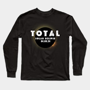 America Totality 4.08.24 Adult Kids Total Solar Eclipse 2024 Long Sleeve T-Shirt